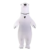 IRETG Eisbär Kostüme für Erwachsene Aufblasbare bären Kostüm Weißer Bär Anzug Lustige Meeresbär Jumpsuit Party Weihnachten Halloween Cosplay Outfit