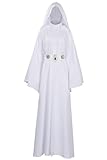 Taiture Prinzessin Leia Cosplay Kostüm Damen Kleid Prinzessin Leia Kleid für Halloween Karneval Rollenspiel Outfit Erwachsener (M)