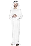 Smiffys, Kinder Jungen Araber Kostüm, Gewand und Kopfbedeckung, Größe: L, 21792, Weiß