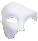 Lilwemen Herren Maske Maskerade Maske Phantom der Oper Halbmaske (Weiß)