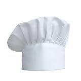 ZKSMNB Kochmütze Unisex Koch Hut aus Poly Baumwolle Gastromützen mit Einstellbar Gummiband Kochhaube für Männer, Frauen, Kochen, Weiß, 30mm, 1 Stück
