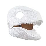 Teahutty Dinosaurier Maske Kopfbedeckung, Halloween Party Latex Tier T-Rex Dinosaurier Kopfmaske Party Maskerade Maske Dinosaurier Rollenspiel Requisiten mit Öffnungsbacke, einfach zu tragen