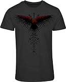 Wikinger Shirt Herren : Blutrabe - Rabe T-Shirt Wikinger Geschenke für Männer - Wikinger Kleidung (L) Dark Grey