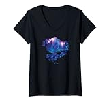 Damen Avatar Pandora Jellyfish Forest Poster T-Shirt mit V-Ausschnitt