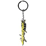 JINX Schlüsselanhänger Cyberpunk 2077 Metallic Logo, gelb, einheitsgröße