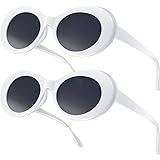 Retro Sonnenbrille Oval Brille Kostüm Männer Frauen Brille (Weiß)