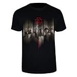 Rammstein T-Shirt Im Fluss der Zeit L schwarz, Offizielles Band Merchandise Fan Shirt mit mehrfarbigem Front Print (Größe: L)