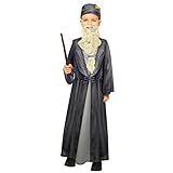 Amscan - Kinderkostüm Dumbledore aus Harry Potter, Umhang, Hut, Bart, Schulleiter Hogwarts, Zauberer, Magier