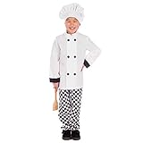 Fun Shack Weißes Koch Kostüm Kinder, Chef Kostüm Kinder, Faschingskostüme Kinder Größe M