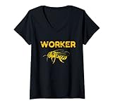 Damen Arbeitsbienen Hummeln Honigbienen Bienenhaltung Imkerinnen T-Shirt mit V-Ausschnitt