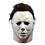 Michael Myers Kostüm, Michael Myers Masken, Halloween Gesichtsbedeckung, Latex Horror Scary Hot Movie Game Gesichtskopfbedeckung mit Haaren, Halloween Deko Requisiten für Karneval,Ostern und Maskerade