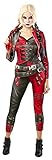 Rubie's Offizieller Harley Quinn Damenoverall Halloween Suicide Squad 2 Bösewicht-Kostüm für Damen Rot und schwarz