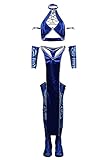Seaehey Kitana Cosplay Kostüm Blau Set Mileena Kombat Anzug für Halloween Karneval Cosplay Battle Fighter Kostüm Damen