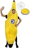 Bananen-Kostüm für Kinder, mit bedrucktem Oberteil, Bananen-Sticker, Faschingskostüm, Gelb, Obst, neuartiges Outfit, Reiternahrung, Kinder, Unisex, 4–12 Jahre (klein)