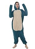 Relaxo Kostüm Snorlax Onesie Jumpsuit Tier Relax Kostuem Damen Herren Pyjama Fasching Halloween Schlafanzug Cosplay Erwachsene Karneval Einteiler Blue L