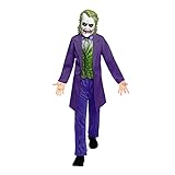 Amscan - Kinderkostüm Joker, Mantel mit Hemdeinsatz, Hose, Latexmaske, Film, Horror-Clown, Killer, Motto-Party, Karneval, Halloween