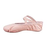 Bezioner Ballettschuhe Ballettschläppchen Tanzschuhe Geteilte Ledersohle für Kinder und Erwachsene(Bitte wählen Sie eine Größe größer als üblich) Pink 33