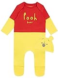 Disney Jungen Schlafanzug und Hut Winnie The Pooh Gelb 56-68