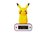 Teknofun - Pokémon Wecker - Pikachu - Beleuchteter Retro-Bildschirm - Digitales Display - Programmierbarer Alarm - LED-Licht - 3xAAA Nicht enthalten - Für Kinder, Sammler