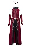 NoryNick Scarlet Witch Cosplay Kostüm Halloween Karneval Anzug Outfits Gr. L, rot