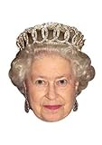 Star Cutouts Gesichtsmaske Königin Elisabeth II. – bedruckte Pappmaske