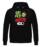 Shirtinator Grinch Pullover Hoodie Weihnachten Herren – Grinch Mode On – Weihnachtspullover Partnerlook – Schwarz, L
