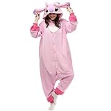 ZKomoL Pyjamas Onesies Cosplay Erwachsene Unisex Tiere Halloween Kostüm Kleid Loungewear, Tigermuster, Medium… (Rosa Stich, S)