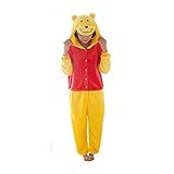 Mcdslrgo Unisex Erwachsene Tier Lounge Wear Onesie Pyjama Schlafanzug Schlafanzug Kostüm Cosplay Homewear, Winnie Pooh, 46