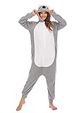 HUTUTU Relaxo Kostüm Koala Onesie Jumpsuit Onesie Tier Relax Kostuem Pyjama Damen Kuschelig Herren Jumpsuit, JPT5A4,M