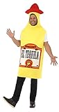 Smiffys Herren Tequila Flasche Kostüm, Tunika, Größe: M, 22592, Gelb