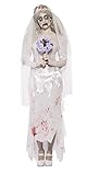 Smiffys, Damen Zombie-Braut Kostüm, Kleid, Schleier und Bouquet, Größe: L, 23295
