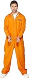 Smiffys Herren Entflohener Häftling Kostüm, Overall, Größe: L, 29535, Orange