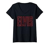 Damen Elvis Presley Official 68 Comeback Sign T-Shirt mit V-Ausschnitt