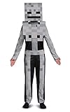 Minecraft Skeleton Costume for Kids, Video Game Inspired Character Outfit, Classic Child Size Medium (7-8) Gray