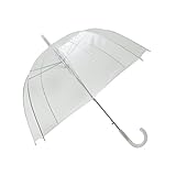SMATI Transparenter/Durchsichtiger Regenschirm mit weißem Griff/Hochzeitsschirm