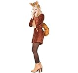Rubie's Damen Kostüm Tier Eichhörnchen Puschel Jumpsuit Karneval (44)