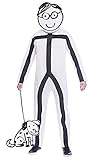 amscan 9905097 Stick Man Kostüm-Set, Weiß, Adult Plus Size
