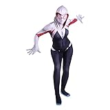 LGYCB Spiderman Spider-Gwen Maske Bodysuit Spidęrmaņ Jumpsuit Zentai Siamesische Kleidung Super Heros Halloween Cosplay Kostüme für Mädchen Kinder,Bodysuit-Adult XXXL(190~200cm)