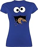 Shirt Damen - Karneval & Fasching - Keks-Monster - Keksmonster Cookie Krümel Fasching Gruppe Monster - M - Royalblau - kostüm blau - L191