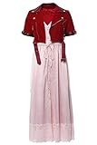 NoryNick Erwachsene Frauen Aerith Gainsborough Cosplay Kostüm FF7 Remake Erwachsene Halloween Rosa Kleid Gr. Small, rot