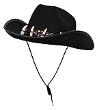 Australischer Hut, Outback-Kostüm, Zubehör für Krokodiljägerkostüm, schwarz mit falschen Zähnen (schwarz) – in Mehrfachpackungen erhältlich