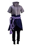Anime Uchiha Sasuke Outfit Cosplay Kostüm Herren Lila XS (Chest 86-92cm)