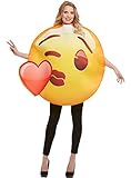 Funidelia | Emoji Kuss mit Herz Kostüm 100% OFFIZIELLE für Herren und Damen Größe Einheitsgröße  Emoticon, Whatsapp, Lustige & Ausgefallene - Farben: Gelb, Zubehör für Kostüm
