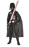 Rubie's Official Disney Star Wars klassisches Darth Vader-Kostüm, Kindergröße S, Alter 7 - 8 Jahre, Größe 128 cm