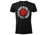 Red Hot Chili Peppers T-Shirt Logo Rock Music Offizielle Schwarze Baumwolle, Unisex, Erwachsener, Junge (XL)