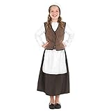Fun Shack Mittelalter Kostüm Mädchen, Viktorianischer Kostum Kinder, Faschingskostüme Kinder Größe L