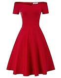 festliches Kleid Damen Knielang Audrey Hepburn Kleid Fashion Rockabilly Kleider CL020-2 S