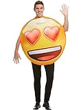 Funidelia | Emoji mit herzförmigen Augen Kostüm 100% OFFIZIELLE für Herren und Damen Größe Einheitsgröße  Emoticon, Whatsapp, Lustige & Ausgefallene - Farben: Gelb, Zubehör für Kostüm
