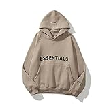 Essentials Hoodie, Doppellinie Geklebte 3D-Buchstaben Hip Hop Paare Pullover Sportbekleidung, Unisex-Fleece-Sweatshirt Mit Kapuze (Color : 4, Size : M)