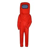 A-mong Us Cosplay Anzug Schwarz Astronaut Kostüm Spiel Rollenspiel Overall Body, Halloween Weihnachten Rollenspiel Party Dress Up Outfit für 5-10 Jahre alte Teenager